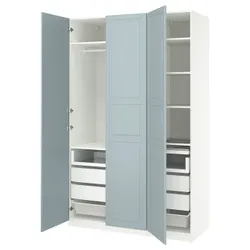 IKEA PAX / FJÄREHALS(495.651.39) Комбінація гардеробу, білий/світло -сірий -блак