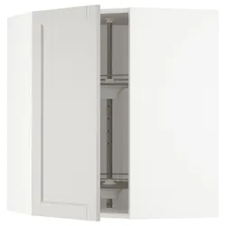IKEA METOD(692.744.79) кутова навісна шафа з каруселлю, білий/Lerhyttan світло-сірий