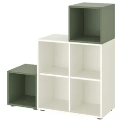 IKEA EKET(295.218.44) комбінація шаф з ніжками, білий/сіро-зелений