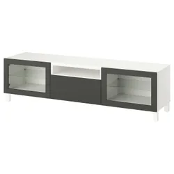 IKEA BESTÅ(195.729.85) ТБ шафа, білий Sindvik/Lappviken/Stubbarp темно-сірий