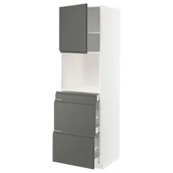 IKEA METOD / MAXIMERA(094.608.89) відділення для мікрокомбінованих дверей / 3 двер, білий/Voxtorp темно-сірий