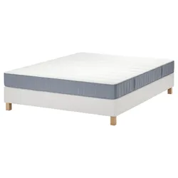 IKEA LYNGÖR(995.534.07) континентальне ліжко, Vesteröy твердий/блакитний білий