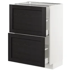 IKEA METOD(092.573.74) шафа/2 ящики/, білий/чорний, морилка Леріттан