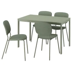 IKEA VIHALS / VIHALS(795.899.64) Стіл та 4 стільці, Зелений/зелений клитбі сірий -green