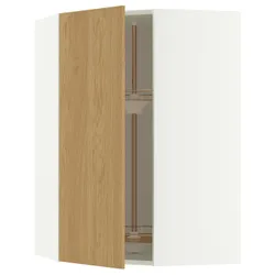 IKEA METOD(896.008.38) Кутовий настінний шафа з каруселі, Білий/Сінарп навколо дуба