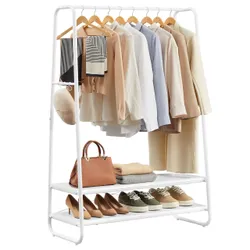 Вішак для одягу з 2 полицями білі