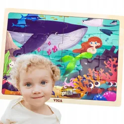 ДЕРЕВ'ЯНИЙ ПАЗЛ MONTESSORI ПАЗЛ, Що РОЗВИВАЄ, НА VIGA SEA PAD