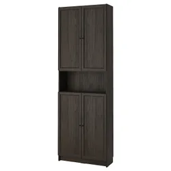IKEA BILLY / OXBERG(094.833.72) полиця з дверцятами/подовжувачем, імітація темно-коричневого кольору дуб
