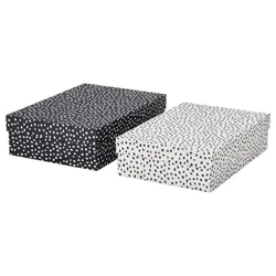 IKEA RÄTTAREN(105.979.85) Контейнер з кришкою, вихід 2 шт., чорний/білий