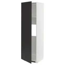 IKEA METOD(694.980.35) висока шафа для холодильника або морозильної камери з дверцятами, білий/Nickebo матовий антрацит