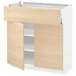 IKEA METOD / MAXIMERA(094.549.25) верхній ящик / 2 двері, білий / Askersund світлий попелястий малюнок