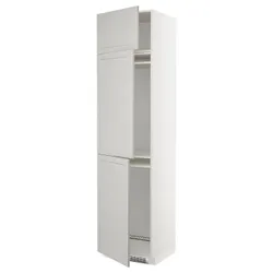 IKEA METOD(194.645.37) висота шафи / мороз / 3др, білий / Lerhyttan світло-сірий