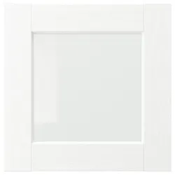 IKEA ENKÖPING(605.057.90) скляні двері, біла імітація дерева