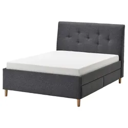IKEA IDANÄS(404.471.69) м&#39;яке ліжко з ящиками, Гуннаред темно-сірий