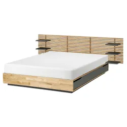 IKEA MANDAL(496.159.88) Рамка ліжка з підголівником, береза/сірий
