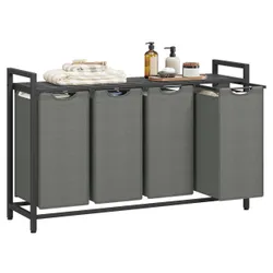 Прачковий кошик 4 камери чорно-сірий