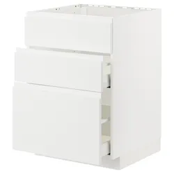 IKEA METOD / MAXIMERA(394.776.52) стояча шафа / витяжка з ящиками, білий / Voxtorp матовий білий