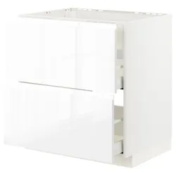 IKEA METOD / MAXIMERA(093.356.59) стояча шафа / витяжка з ящиками, білий/Voxtorp глянцевий/білий
