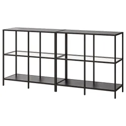 IKEA VITTSJÖ(092.945.26) стійка, чорно-коричневий / скл