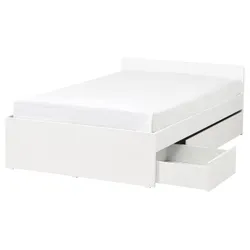 IKEA VIHALS(995.819.76) рамка ліжка з 2 контейнерами, білий/luröy