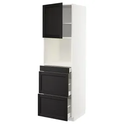 IKEA METOD / MAXIMERA(094.657.21) відділення для мікрокомбінованих дверей / 3 двер, білий/забарвлений лерхітановим чорним