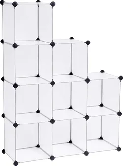 Полиця Songmics, пластик Pp, білий, 93 x 31 x 123 см