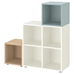 IKEA EKET(295.219.00) комбінація шаф з ніжками, білий/білий дуб світло-сіро-синій
