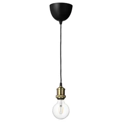IKEA JÄLLBY / LUNNOM(594.915.05) підвісний світильник з лампочкою, латунна куля/прозора