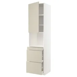 IKEA METOD / MAXIMERA(194.624.73) відділення для мікрокомбінованих дверей / 3 двер, білий/Havstorp бежевий