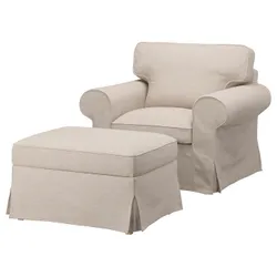 IKEA EKTORP(195.538.64) крісло/підставка для ніг, Kilanda світло-бежевий