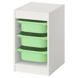 IKEA TROFAST(495.732.24) Полиця з контейнерами, Білий/світло -зелений