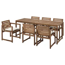 IKEA NÄMMARÖ(895.752.78) Таблиця+6 стільців з повітрям, зовні, світло -коричневий/куддарна світло -сірий -рог