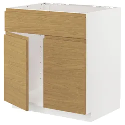 IKEA METOD(495.392.54) раковина-тумба, 2 дверцята/фронтальна, білий/імітація Воксторпа дуб