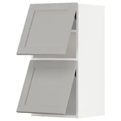 IKEA METOD(293.945.96) горизонтальна шафа 2 дверцята відкриваються сенсорні, білий/Lerhyttan світло-сірий