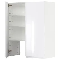 IKEA METOD(295.043.02) шафа з витяжкою та полицею/дверями, білий/Воксторп глянсовий/білий
