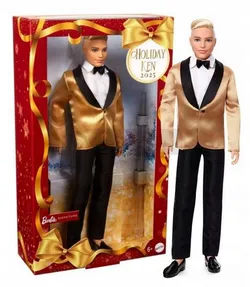 Колекційна лялька БАРБІ КЕН HOLIDAY 2025, фірмова, Різдво JGK55