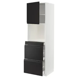 IKEA METOD / MAXIMERA(794.933.39) Шафа НВЧ комбінована з дверцятами/3 ящики, білий/Upplöv матовий антрацит