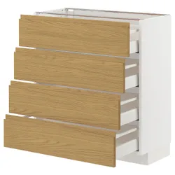 IKEA METOD / MAXIMERA(795.388.61) шафа з 4 фасадами/4 ящиками, білий/імітація Voxtorpа дуб