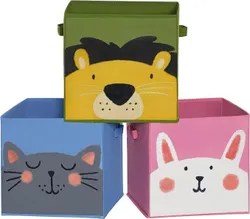 Коробки для зберігання Songmics, набір з 3 шт., складаний, тканина, 2 ручки, 30 х 30 х 30 см, для дитячої кімнати, ігрової