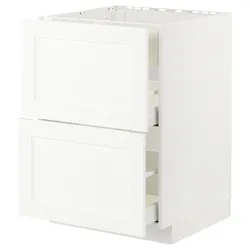 IKEA METOD / MAXIMERA(494.777.03) стояча шафа / витяжка з ящиками, Enköping білий / ефект білого дерева