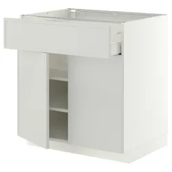 IKEA METOD / MAXIMERA(796.049.26) шестиповерховий ящик/2 дверцята, білий/Aspudden світло-сірий