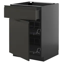 IKEA METOD / KNIVSHULT(295.878.73) Шафа STJ/Кошик DR/SZUF/DOWER, Чарнозарій/upplöv матовий антрацит
