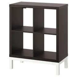 IKEA KALLAX(094.426.16) полиця з опорною рамою, чорно-коричневий/білий