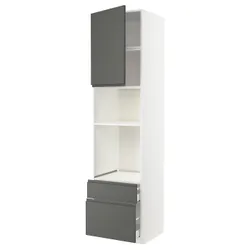IKEA METOD / MAXIMERA(294.675.83) в сз д пиріг / мікр з дрз / 2 сзу, білий/Voxtorp темно-сірий