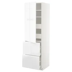 IKEA METOD / MAXIMERA(393.560.18) w sz z pół / 4 szu / drz / 2 fr, білий/Voxtorp глянцевий/білий