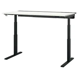 IKEA MITTZON(295.298.83) регульований по висоті письмовий стіл, електричний білий/чорний