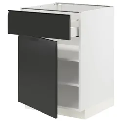 IKEA METOD / MAXIMERA(594.940.14) шафа ящики/двері, білий/Upplöv матовий антрацит