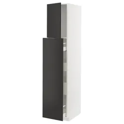 IKEA METOD / MAXIMERA(694.986.86) висока шафа з 1 дверима та 4 ящиками, білий/Nickebo матовий антрацит
