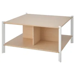 IKEA JÄTTESTA(305.387.92) журнальний столик, білий/світлий бамбук