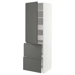 IKEA METOD / MAXIMERA(493.575.69) w sz z pół / 4 szu / drz / 2 fr, білий / Voxtorp темно-сірий